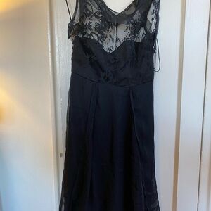 Peter Som Black Lace Midi Dress